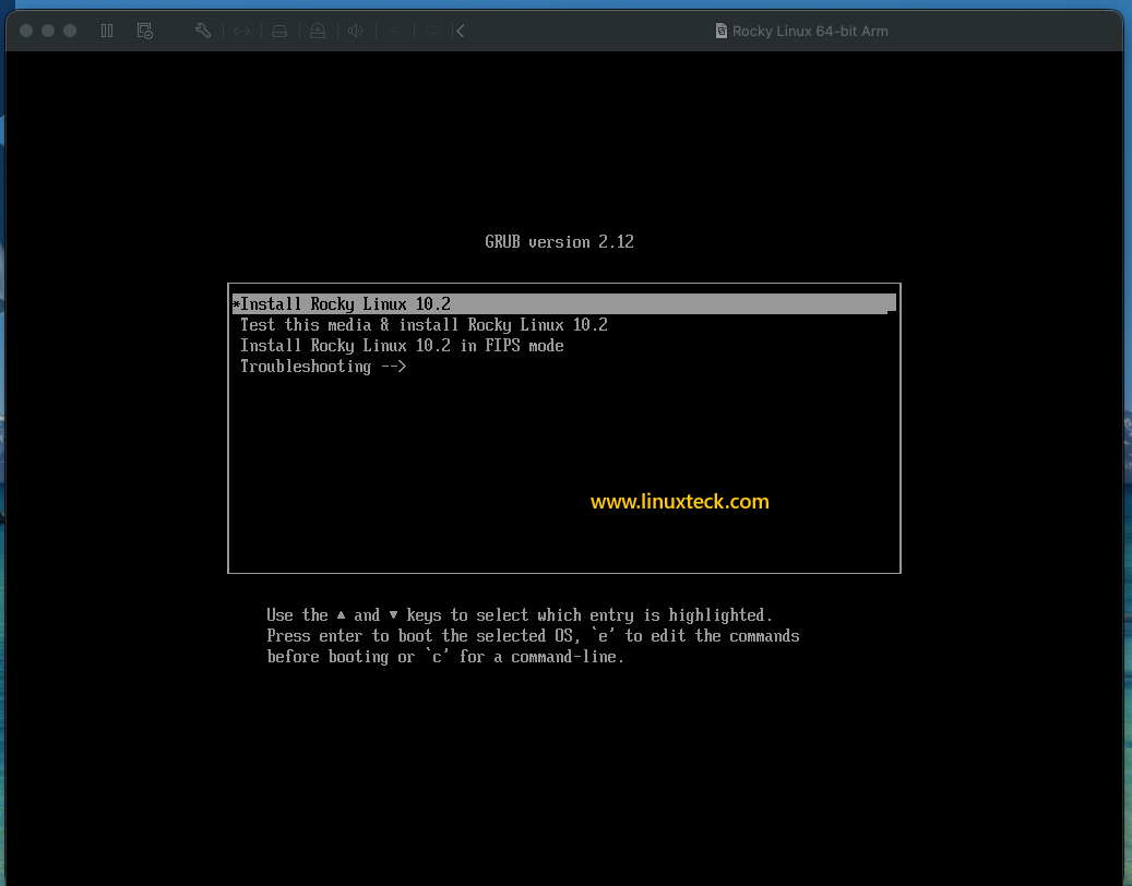 How to Install Rocky Linux 10.2 {Step by Step} with Screenshots 68 rocky-linux-10-2-grub-boot-screen
