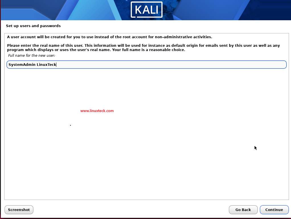 Install Kali Linux Step by Step Guide for Beginners 78 kali-linux-user-account-creation-password-setup