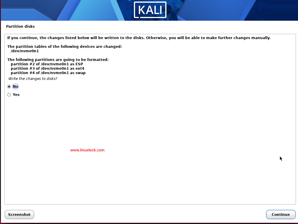 Install Kali Linux Step by Step Guide for Beginners 92 kali-final-confirmation-default-selection