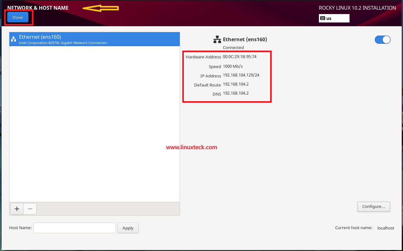 How to Install Rocky Linux 10.2 {Step by Step} with Screenshots 110 rocky-linux-10-2-network-setup-ethernet
