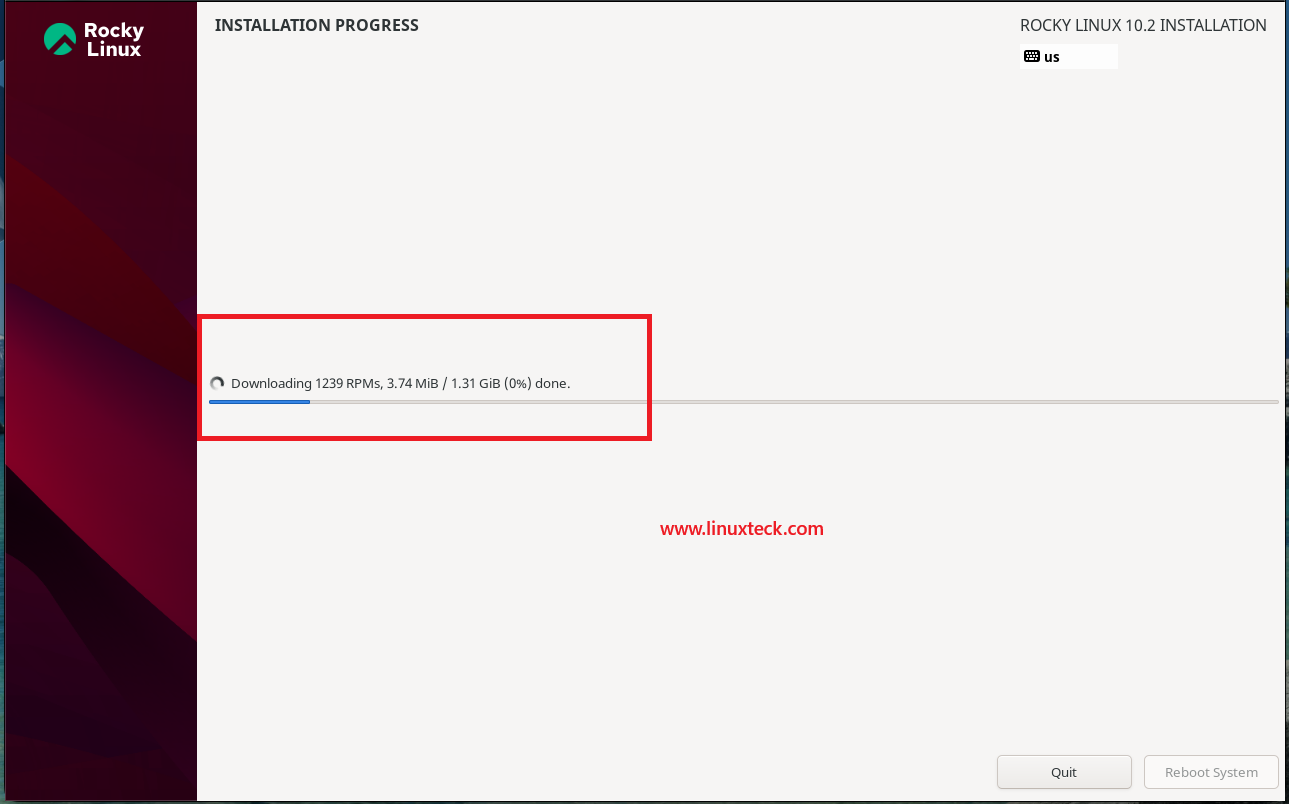 How to Install Rocky Linux 10.2 {Step by Step} with Screenshots 116 rocky-linux-10-2-installation-progress