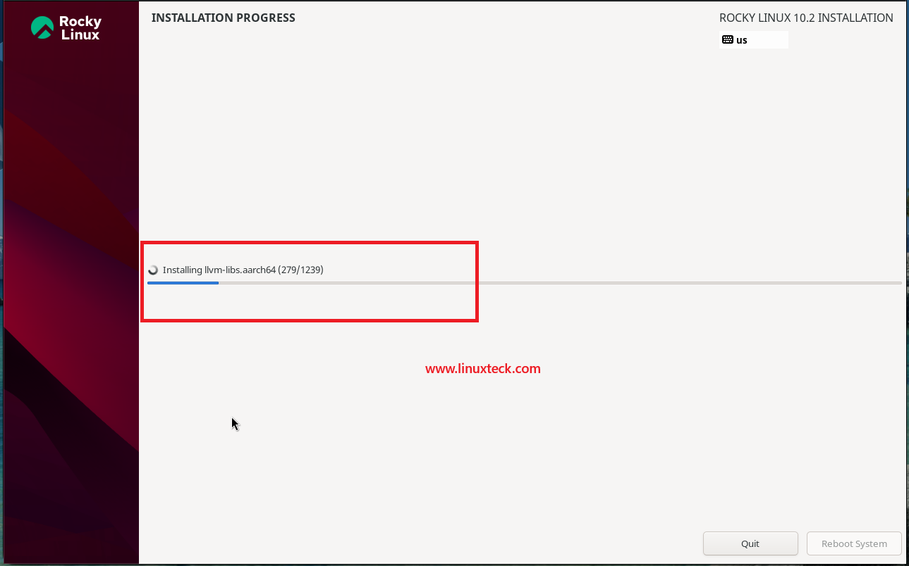 How to Install Rocky Linux 10.2 {Step by Step} with Screenshots 118 rocky-linux-10-2-installation-progress-continued