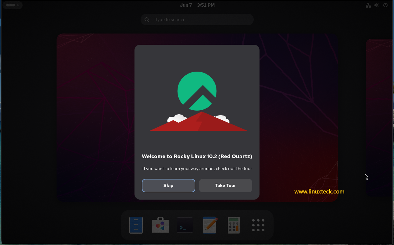 How to Install Rocky Linux 10.2 {Step by Step} with Screenshots 126 rocky-linux-10-2-gnome-welcome-screen-tour