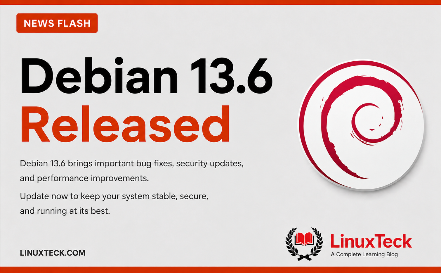 Debian 13.6 release update screen
