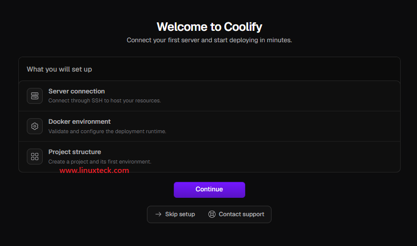 How to Install Coolify on Any VPS: A Step-by-Step Guide 8 Coolify welcome screen after creating the admin account