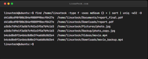 find duplicate files Linux
