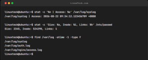 Linux stat command atime