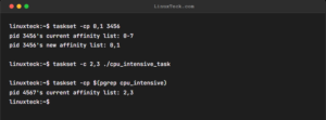 taskset CPU affinity